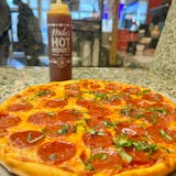 Hot honey peperoni pizza