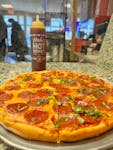 Hot honey peperoni pizza
