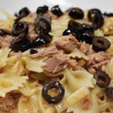 Pasta with Olives & Tuna in Olive Oil