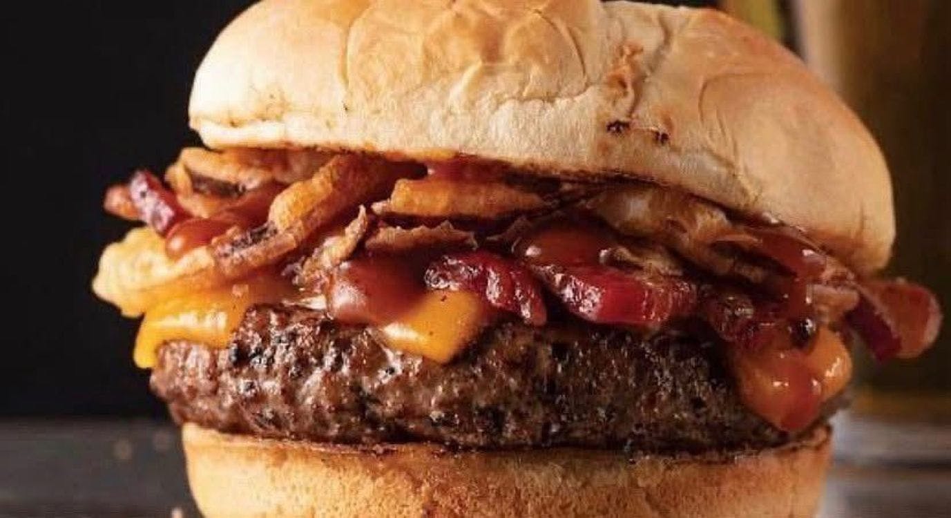 Bacon Cheeseburger with French Fries & Can Soda