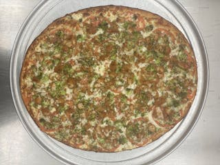 Square White Chicken Broccoli & Tomato Pizza