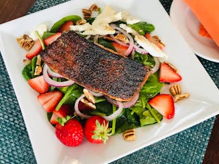 Blackened Salmon & Strawberry Salad