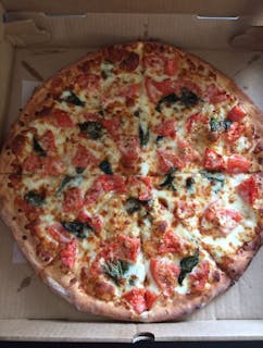 White Pizza with Tomato, Garlic & Basil