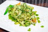 Fettuccine Pesto & Shrimp Sauce