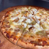 Chile Verde Chicken Wing Pizza