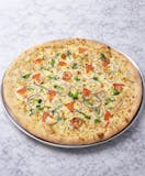 Broccoli, Tomato & Fresh Garlic Pizza.