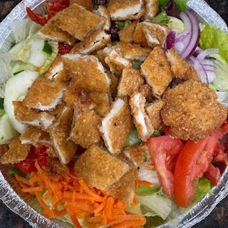 Chicken Cutlet Over Garden Salad