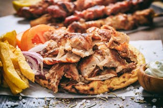 Chicken Souvlaki on Pita Bread