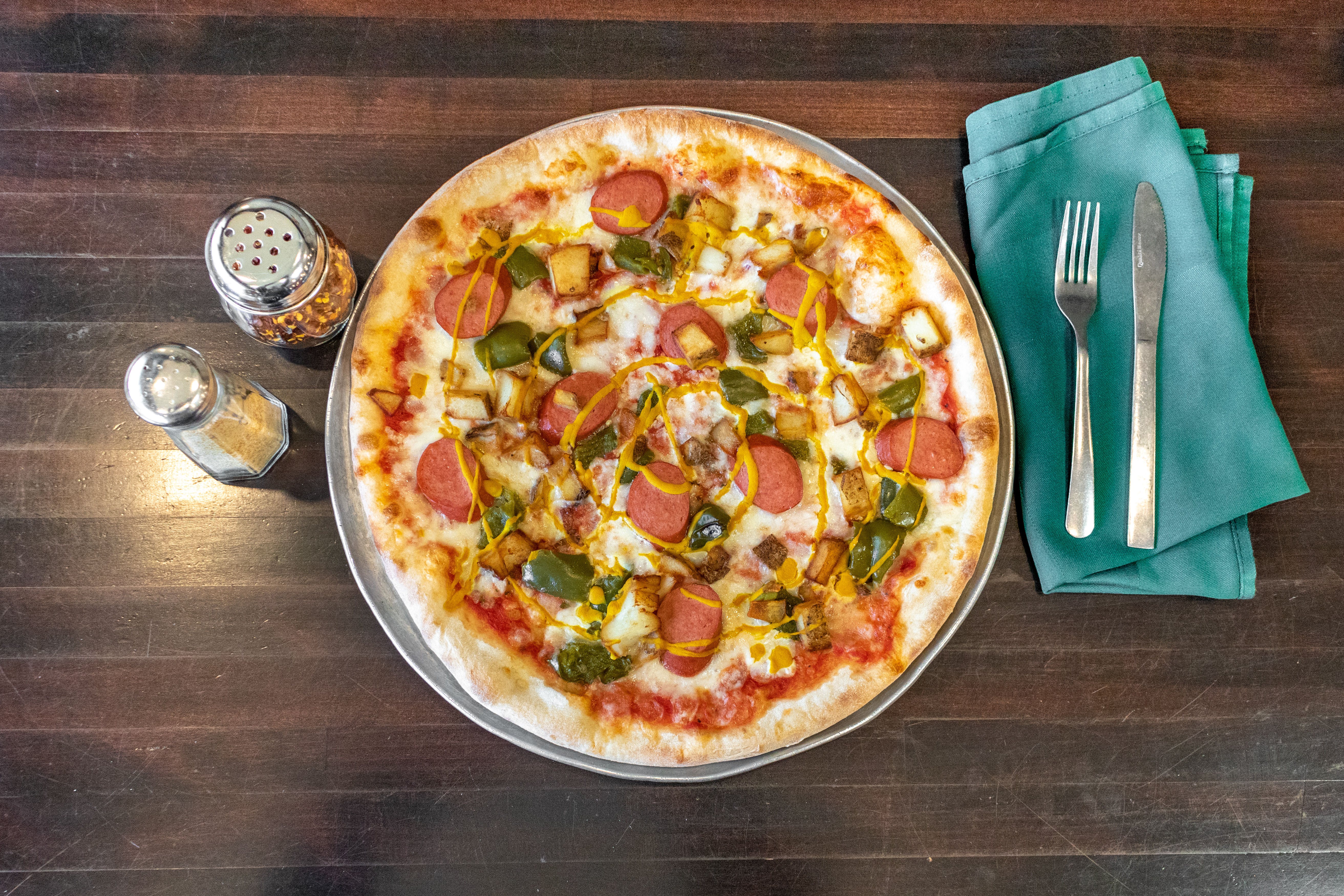 Sicilian Italian Hot Dog Pizza