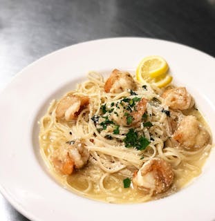 Shrimp Scampi over Linguine
