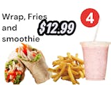 #4 combo choice of wrap, fries and smoothie