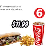 # 7 combo '' hot or cold sub, fries and drink.