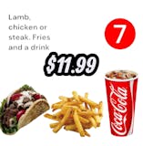# 7 combo choice of gyro, fries and drink