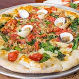 Spinach, Tomato & Clams Pizza