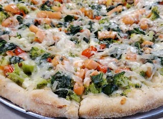 The Veggie White Works Pizza