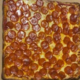 Sicilian pepperoni pizza