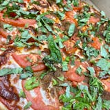 Eggplant Tomato Basil Pizza
