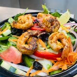 Garden Salad with Grilled Shrimp
