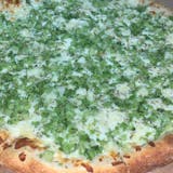 White Broccoli Round Pizza