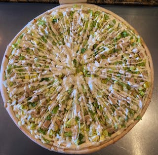 Caesar Salad with Chicken Pizza