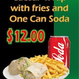 Ceasar Chicken Wrap w fries & can soda