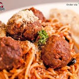 Spaghetti with Meatballs Parmigiana