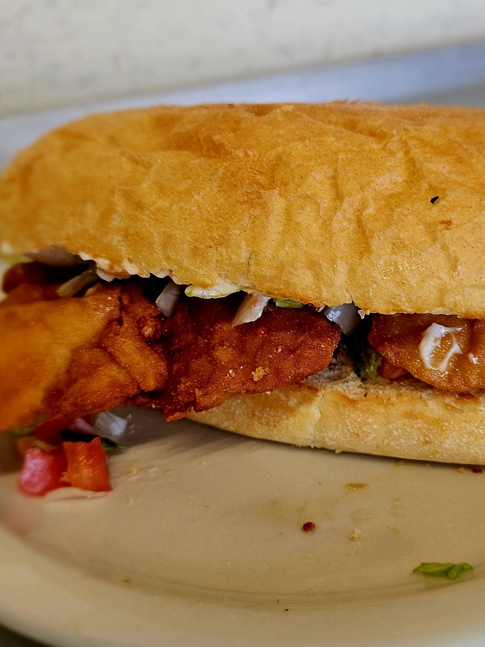 Fried Chicken Po Boy Sandwich