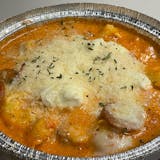 Cheese tortellini in pink sauce w Italian sausage and ricotta cheese