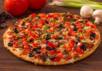 Order Cheese Pizza with One Topping - Mini 6'' food online from Mountain Mikes Pizza store, Meadow Vista on bringmethat.com