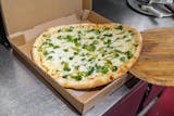 2. White - Broccoli, Mozzarella, Ricotta & Fresh Garlic Pizza