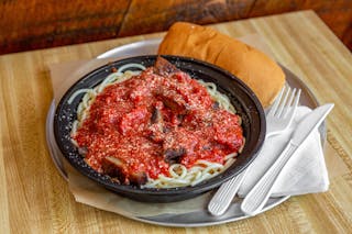 Spaghetti with Veal Cutlet