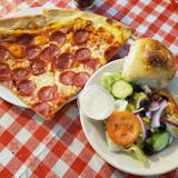 Two 1-Topping Cheese Pizza Slices & Salad
