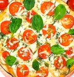 Spinach and tomatoes sicilian pizza