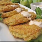 Fried Green Tomatoes Topped With Shrimp