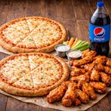 2 LARGE CHESE 30 WINGS 2 LT SODA