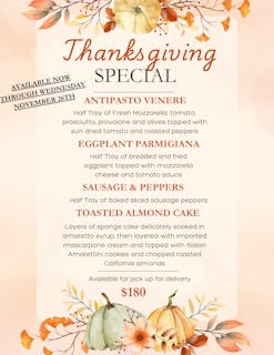 Thanksgiving Catering Special
