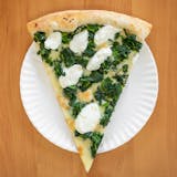 White Pizza Slice with Spinach