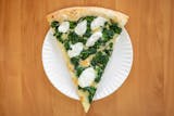 White Pizza Slice with Spinach