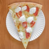 White Pizza Slice with Tomato