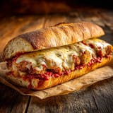 Chicken parmigiana sub with Fries & Soda Special