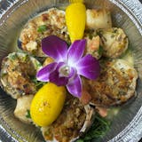 Clams casino and Scallops in a Light Lemon Sauce Special
