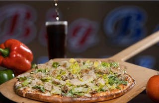 Grilled Chicken Caesar Salad Pizza