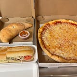 3. Large Plain Pizza, Italian Sub & Cheese Calzone Special