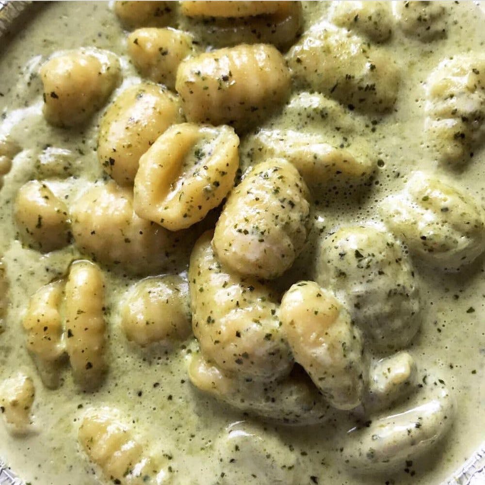 Gnocchi with Pesto Cream Sauce