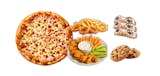 Bundle #1: Lg 18" PLAIN PIE, 5 WINGS, FRIES or ONION RINGS, 2COOKIES & 3CANNOLI