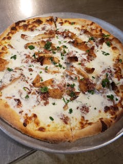 Chicken Bacon Alfredo Pizza