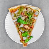 Cheeseless Vegetable Pizza Slice