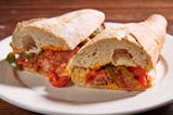 Sausage Peppers & Marinara Sauce Sandwich