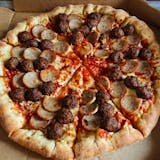 18" Stuffed pizza pepperoni,bacon,sausage, meatballs only one size