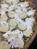 Zucchini, Broccoli, Ricotta White Sauce Pizza